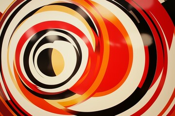 A series of concentric circles fading from deep red to pale yellow