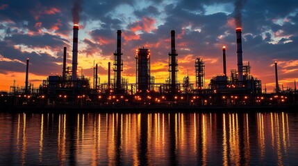 Industrial Sunset Reflection 