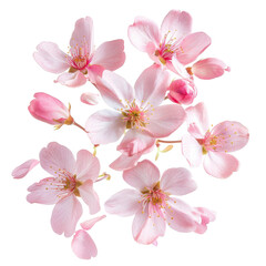 Beautiful Cherry Blossom Floral Arrangement with Delicate Pink Blooms on a White Background