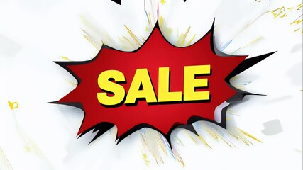 dynamic burst-style text 'Sale' background with bold yellow and red text surrounded by explosive graphics
