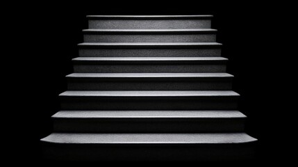 Dark Staircase to the Unknown: A dramatic, high-contrast image of a dark stone staircase ascending into darkness, suggesting mystery, ambition, or a journey of self-discovery.  