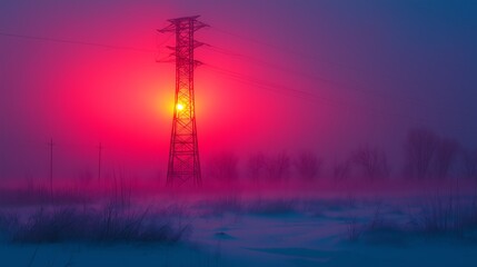 Crimson Sunrise Powerline 