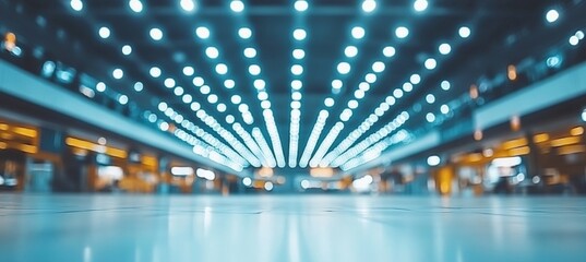 Blurred Contemporary Interior With Defocused White Lights, Abstract Background Design