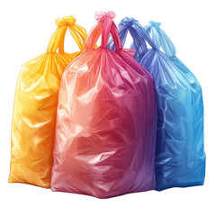 Stacked plastic bags scene urban environment flat illustration modern style environmental awareness concept