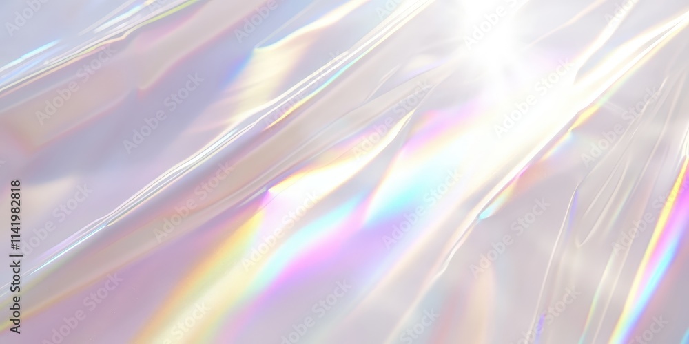 Aufkleber abstract holographic background with soft curves and shimmering light creating a dreamy ethereal atm