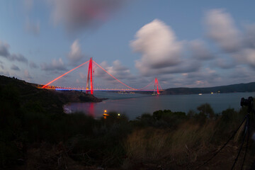 Yavuz Sultan Selim Bridge Night and Lights.