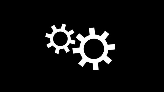 Gears icon animated video