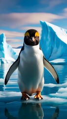penguin on ice