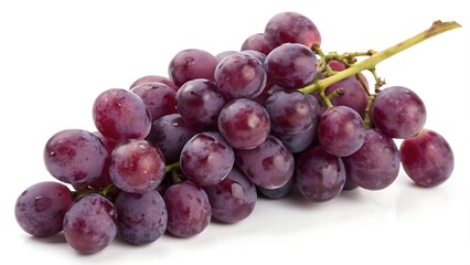A bunch of purple grapes isolated on a white background