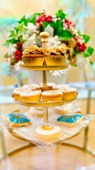 christmas table setting cakes 