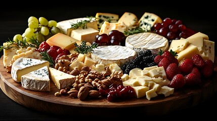 Assorted Cheeses Fruits and Nuts Platter
