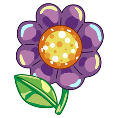 Cartoon style wild flower.