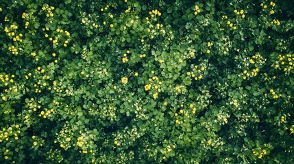 Aerial View of a Lush Yellow Wildflower Meadow. AI Generated