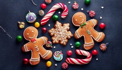 gingerbread person with christmas cookies