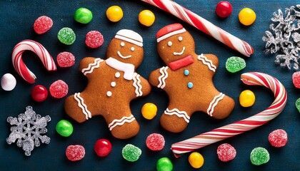 gingerbread man and christmas cookies