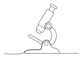 Continuous One-Line Drawing of a Microscope - Minimalist Science Art