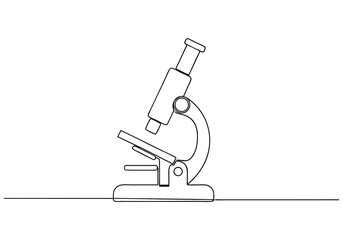 Continuous One-Line Drawing of a Microscope - Minimalist Science Art