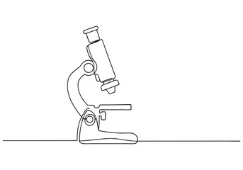 Continuous One-Line Drawing of a Microscope - Minimalist Science Art