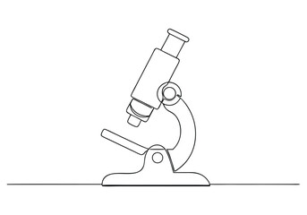 Continuous One-Line Drawing of a Microscope - Minimalist Science Art