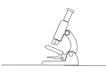 Continuous One-Line Drawing of a Microscope - Minimalist Science Art