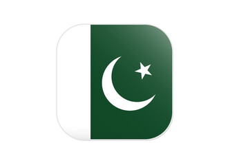 Islamic Republic of Pakistan Flag icon. Rounded square flag of Pakistan icon design, vector illustration