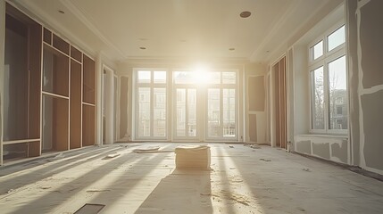 Obraz premium Home insulation is essential for energy efficiency. This image showcases a sunlit room, highlighting the importance of proper insulation and a bright, airy atmosphere.