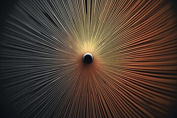 Obraz premium Geometric radial pattern in golden brown tones creating an optical illusion effect