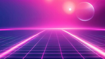 Vaporwave Lights in Neon Aesthetic: Retro-Futuristic Glow with Vibrant Colors for 80s Synthwave Themes