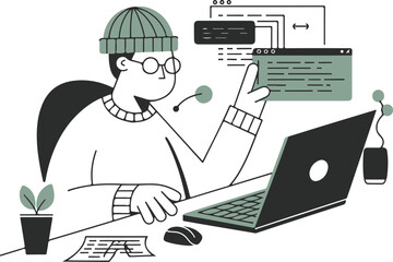 Freelancer working on laptop