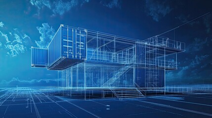 A Contemporary Fusion: The Interplay of Industrial Aesthetics and Sustainable Living in a Container-Based Architectural Marvel