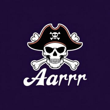 Skull Pirate Hat Crossbones Design Aarrr
