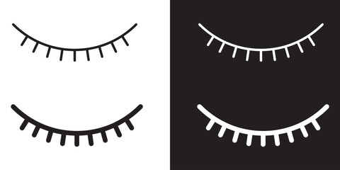 Eye cross icon set. View hidden icons symbol. Privacy and block symbol. Eyesight pictogram in flat design. Eye silhouette isolated on white background. Vector illustration. 