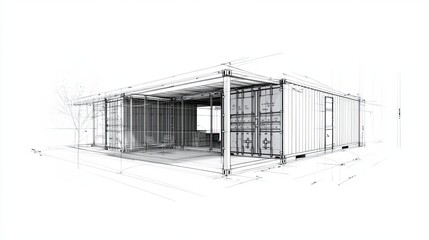 A Contemporary Fusion: The Interplay of Industrial Aesthetics and Sustainable Living in a Container-Based Architectural Marvel