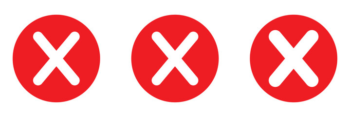 Obraz premium red cross mark icon. Vector illustration