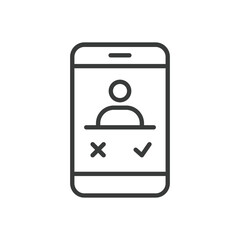 Accept or reject a call, icon in line design. Accept, reject, call, phone, communication, mobile, answer on white background vector. Accept or reject a call editable stroke icon