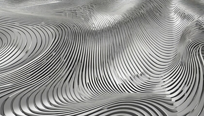 Parametric Silver Waves: High-Key Minimalist Patterns