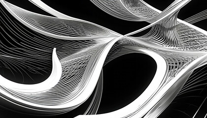 Line art Abstract Silver Patterns: Smooth Minimalist Design