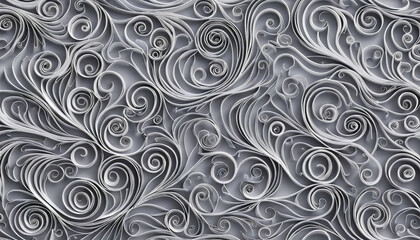papercraft Abstract Parametric Silver Design: Smooth Wave Pattern