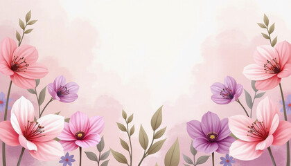 Obraz premium Delicate Floral Design in Soft Pastels