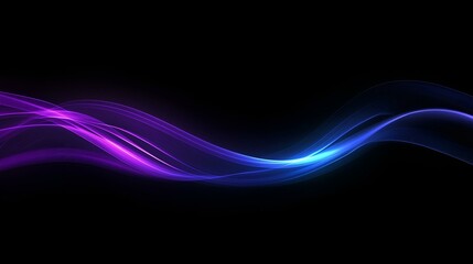 Abstract glowing waves in purple and blue tones on a dark background, creating a dynamic and futuristic design.
