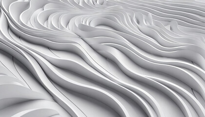 3d Parametric Patterned Waves: Minimalist Silver Art