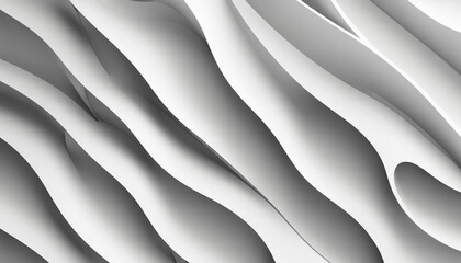 Silver Smooth Wave Design: Minimalist Parametric Art