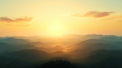A sunrise view from a hilltop