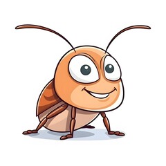 Obraz premium Cheerful cartoon bug illustration digital art whimsical style indoor environment close-up view fun concept