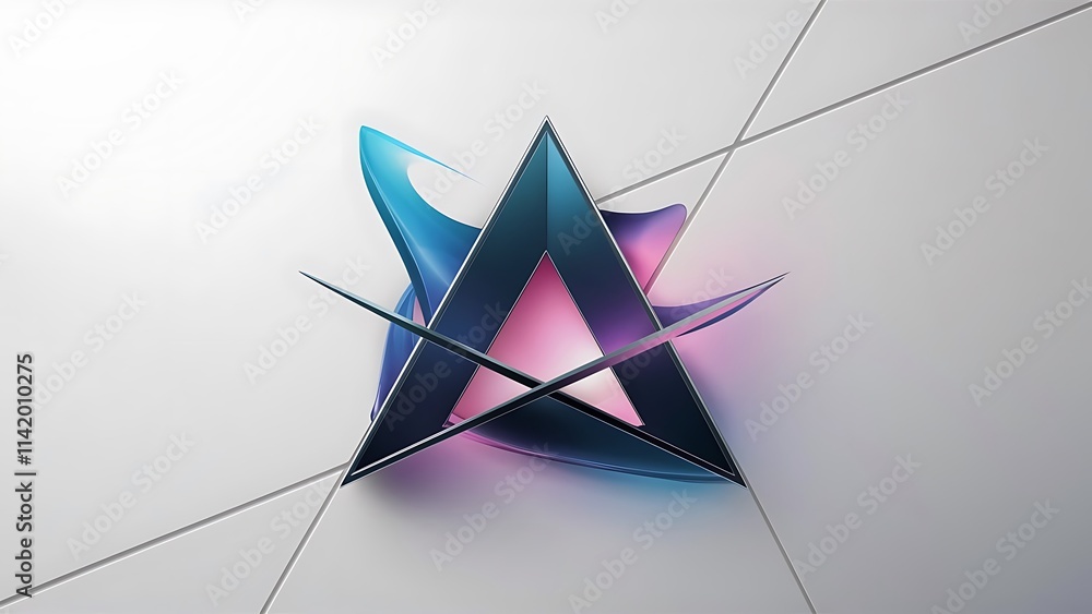 Poster 3d triangular vector minimal abstract background design abstract poster geometric design vector illu