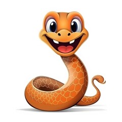 Fototapeta premium Cheerful cartoon snake character digital art fun environment bright colors playful perspective animation concept