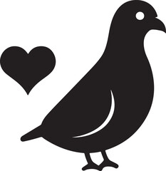 pigeons silhouette white background