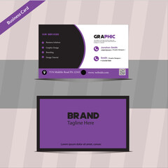 Creative Modern Business Card, Hodizontal business Card With front and back, Simple design Template
