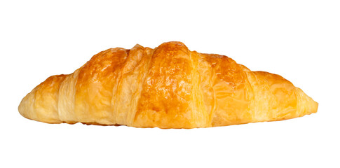 Side view of brown croissants isolated with clipping path in png file format