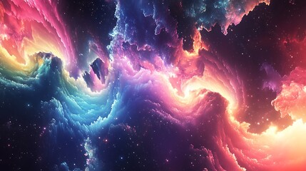 Vivid swirling clouds digital painting fantasy-inspired style. AI Generated